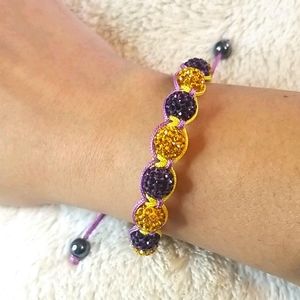 Yellow and Purple Crystal Bracelet